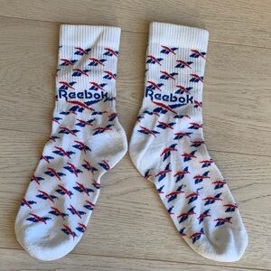 Reebok Athletic Socks with Blue and Red Pattern